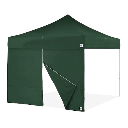 E-Z Up TAA Compliant Food Booth Middle Zipper Sidewall, 13' W x 13' H, Forest Green SW3PRFBMTC13FG